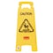 Rubbermaid Commercial Multilingual "Caution" Floor Sign, Plastic, 11x12x25, Bright Yellow FG611200YEL - alternate 1